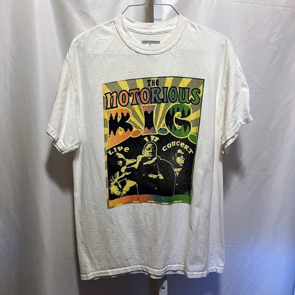 Notorious B.I.G. Rap Tee M Brooklyn Mint Reggae Colors Concert T-Shirt 90s - Picture 2 of 4